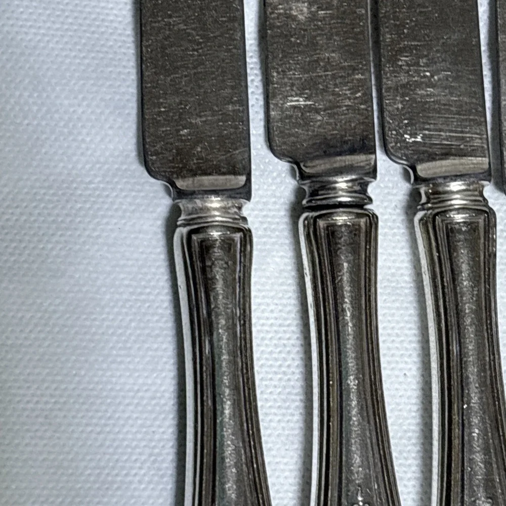 6 Louis XVI Atq Oneida Community Plate Silver Plated Dinner Knifes No Monogram